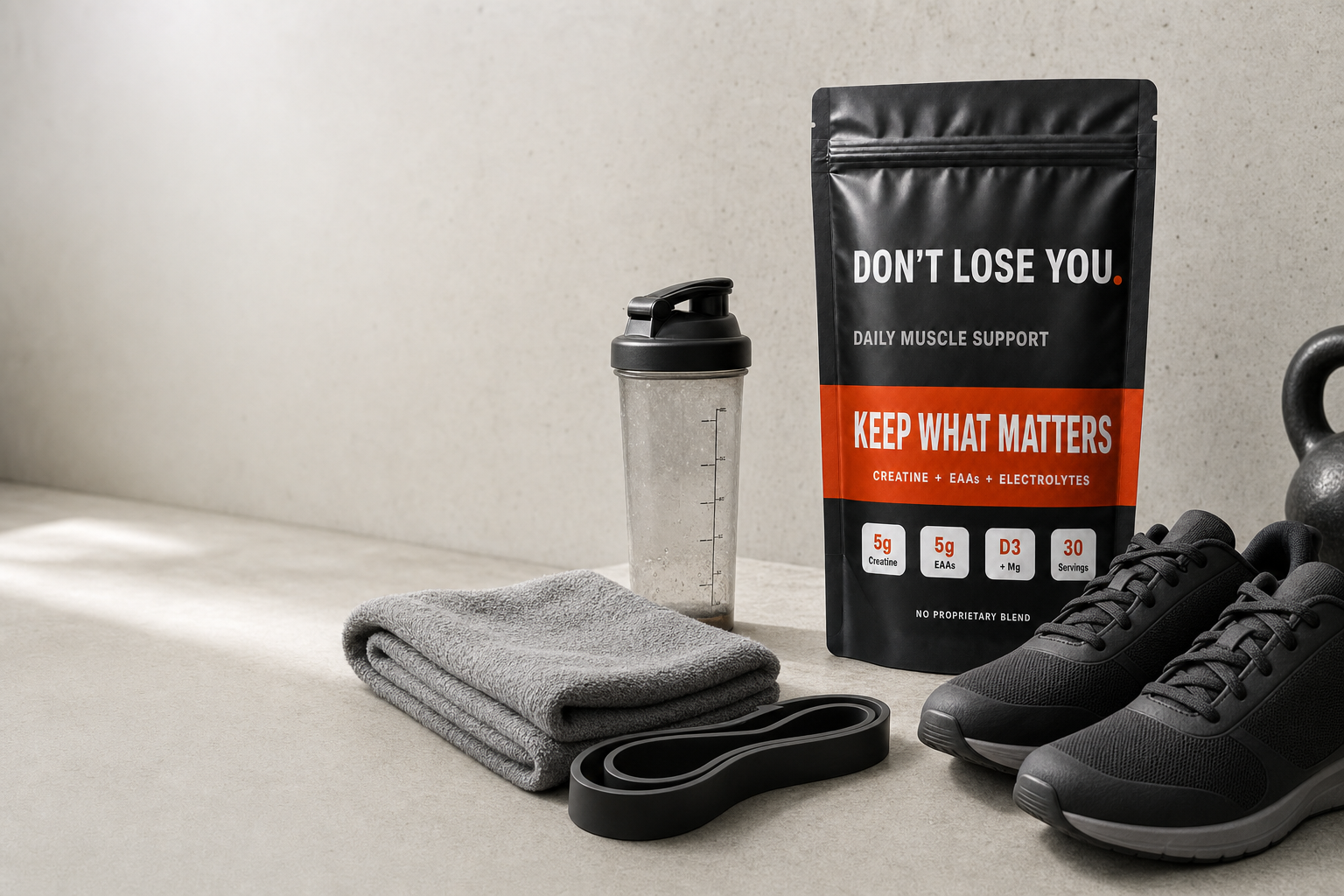 DON T LOSE YOU pouch with training gear  daily muscle support for cutting